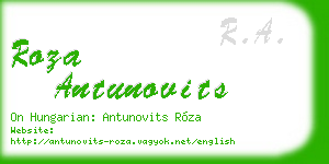 roza antunovits business card